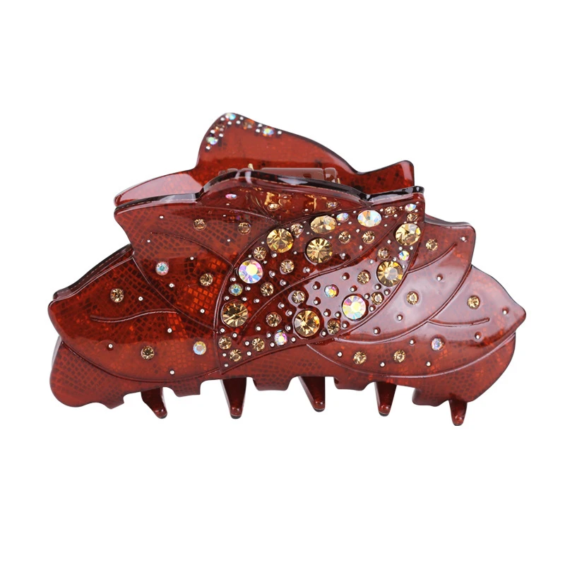 Дешевые веерообразные Когти для волос со стразами женщин аксессуары из ацетата