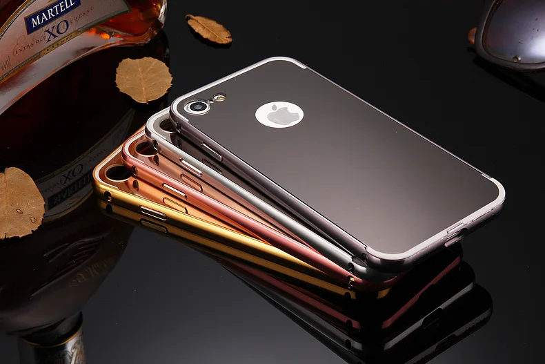 Для iPhone X 10 зеркало роскошное покрытие для чехла Алюминий металлический зеркальный корпус для iPhone 6 6S 7 8 Plus SE 5S 5 4S 4 чехол Крышка для iPhone 8 7