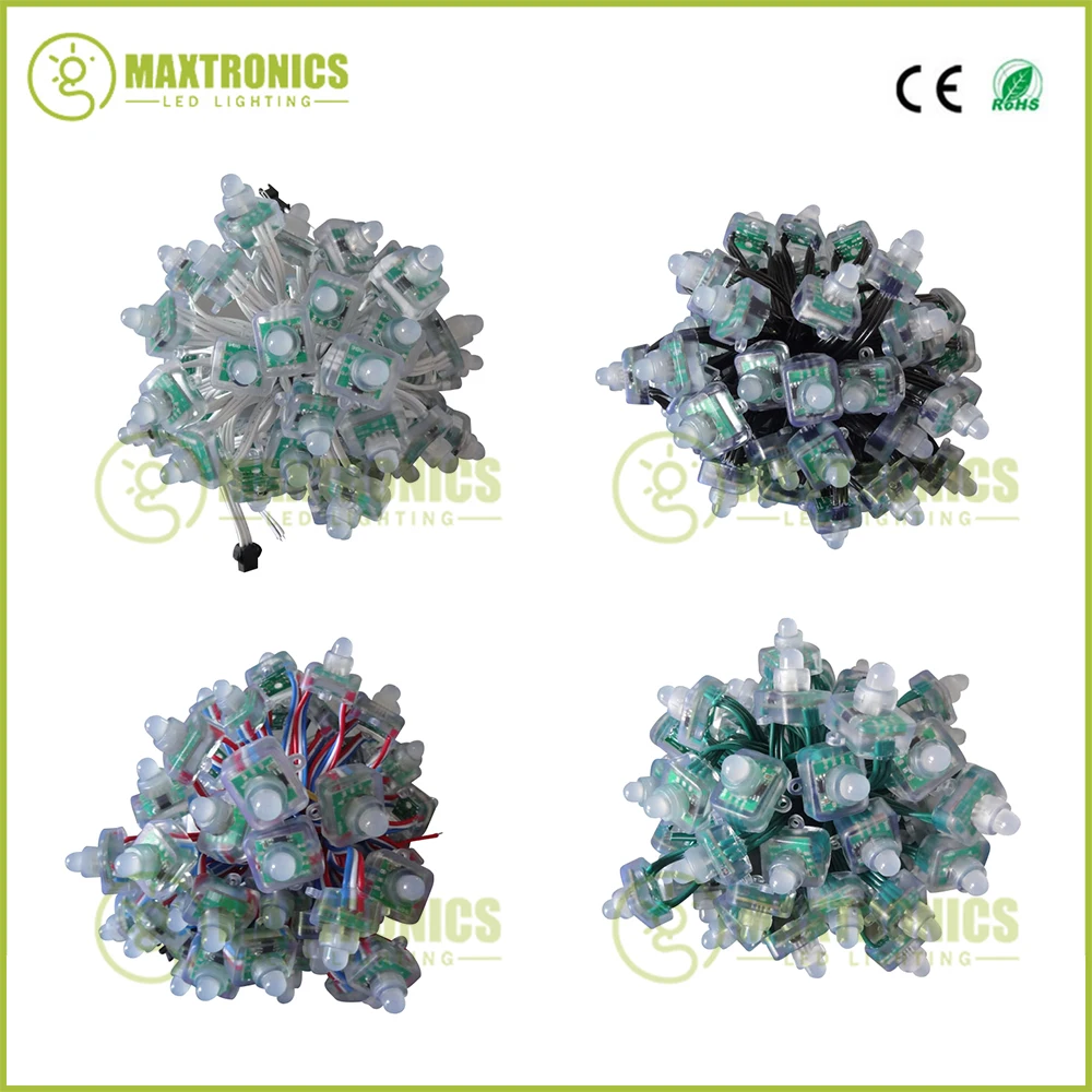 50 шт. 5 в WS2811 зеленый/черный/RWB/белый провод квадратный полный цвет RGB струны узел