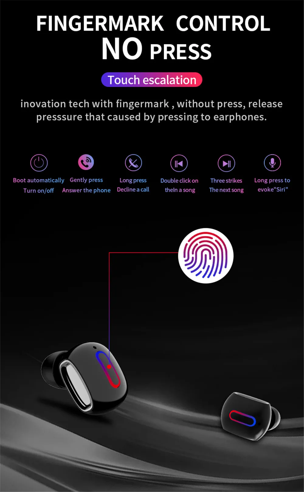 G2 bluetooth-гарнитура наушники-вкладыши спортивные беспроводные Bluetooth наушники 5,0 Touch Беспроводные Мини Eadset стерео PK K2 QS1 U8S i7S i12 i13