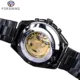 Forsining Transparent Watches Luminous Design Black Stainless Steel Men Automatic Skeleton Watch Top Brand Luxury Montre Homme Other Image