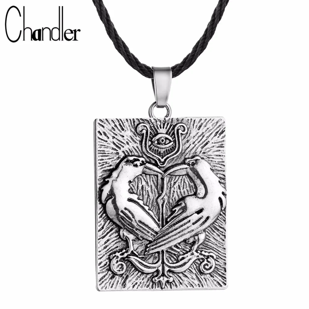 Chandler Valknut в стиле норвежских викингов Odin символ Huginn Munin вороны для глаз