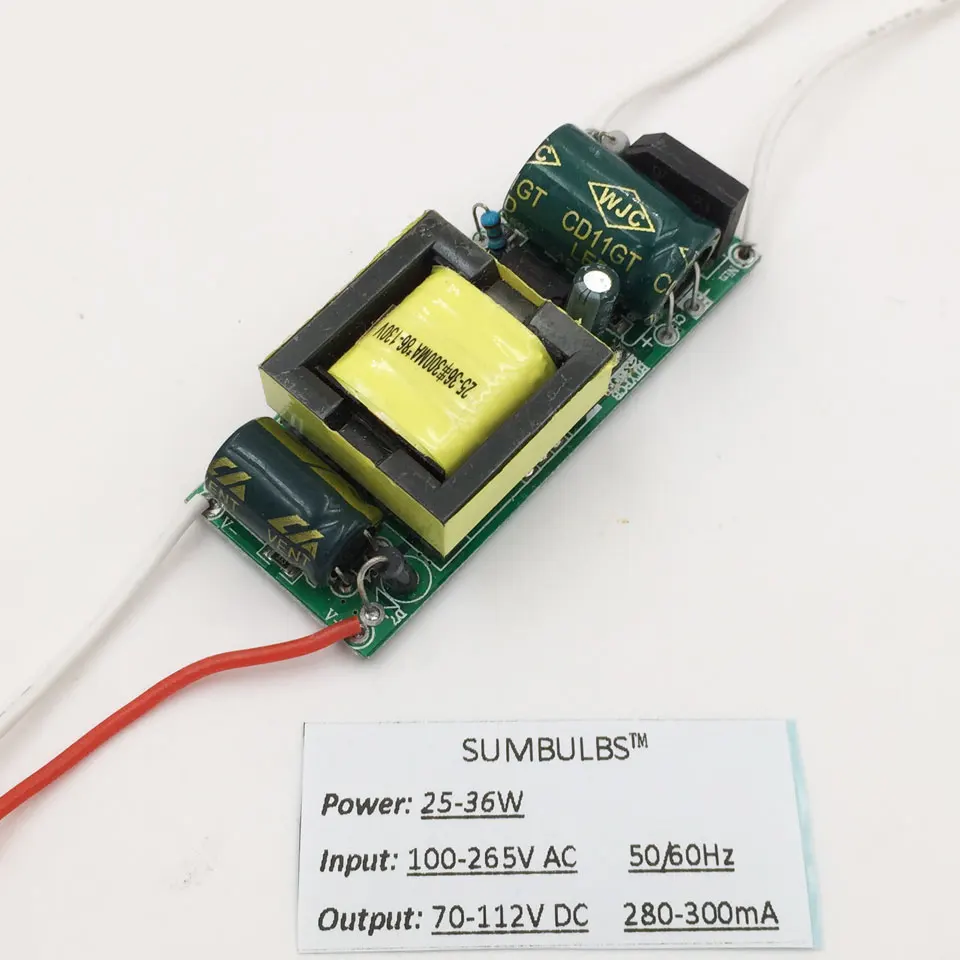 Летние лампы постоянного тока 70-112 в источник питания 25 Вт 26 27 28 29 30 31 32 33 34 35 300мА