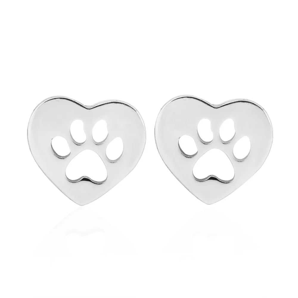 

Oly2u New Arrival Heart stud earrings dog Paw Earrings For women Small earrings pendientes boucle d'oreille ED172