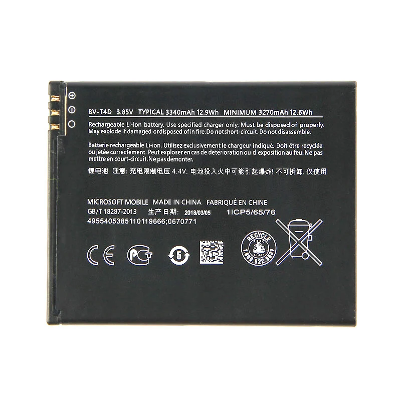 Оригинальный аккумулятор для телефона большой емкости Microsoft Lumia 950 XL CityMan 940 BV T4D BVT4D