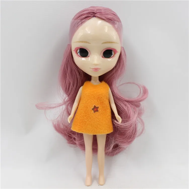 Мини blyth кукла 10 см DIY милые длинные волосы kawaii не закрывает глаза не может изменить цвет глаз - Цвет: M