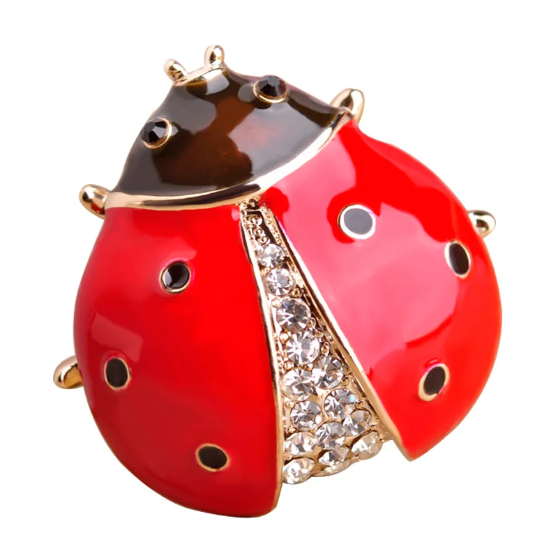Прекрасный Божья Коровка Эмаль Брошь Пен Модные Драгоценности Женщины Букет
