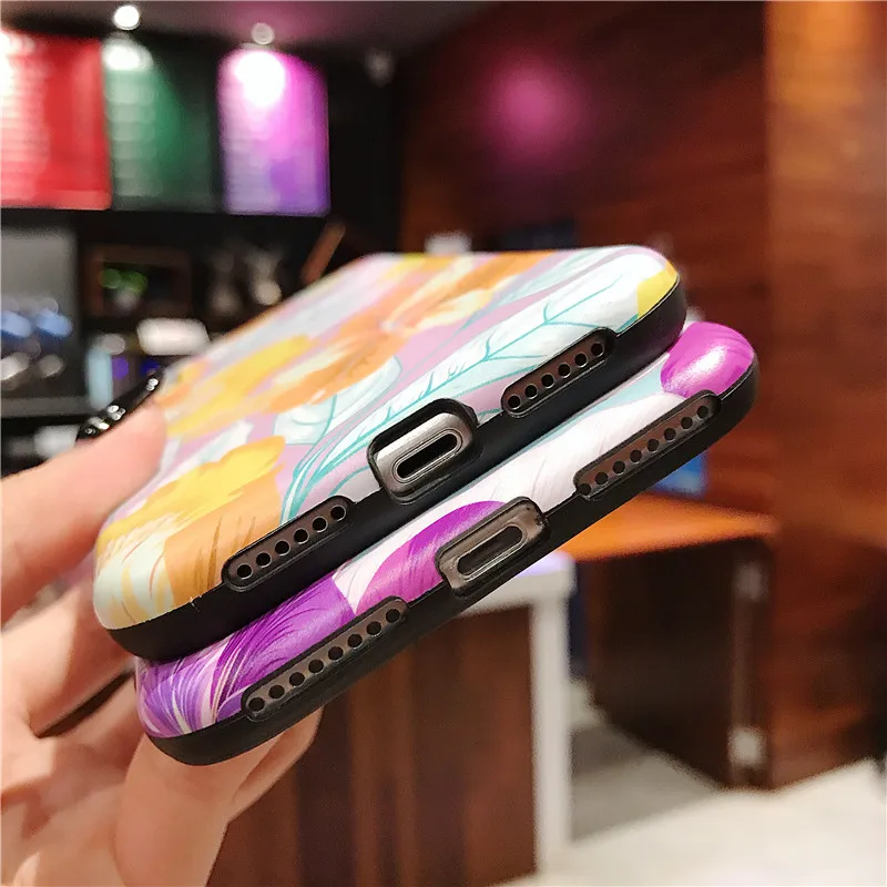 Тиснение скраб светящийся цветок чехол для iPhone X XS MAX XR 8 7 6 S плюс Чехол роскошные