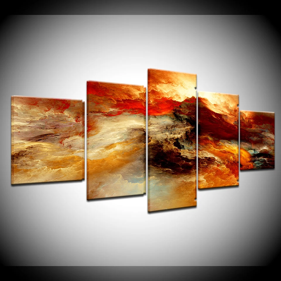 

Canvas Painting Art Abstract Color Cloud 5 Pieces Wall Art Painting Modular Wallpapers Poster Print for living room Home Decor