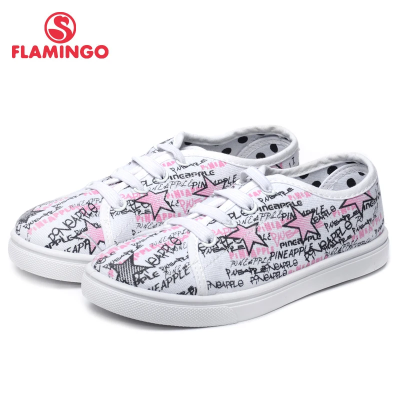 Новинка 2017 года весенне осенние кроссовки с фламинго для девочек модная детская