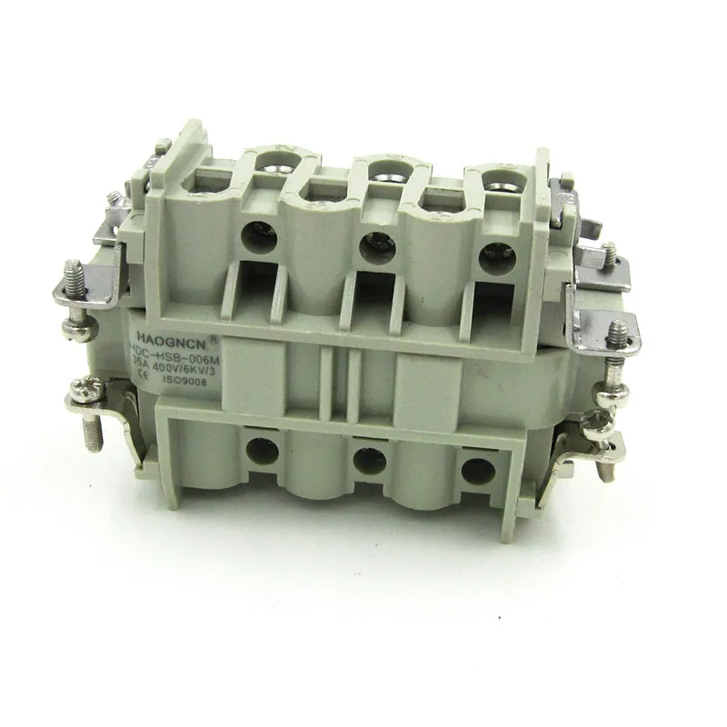 HDC HSB 006M/F разъем большой нагрузки 6 ядер 35 А прямоугольный в пределах ядра