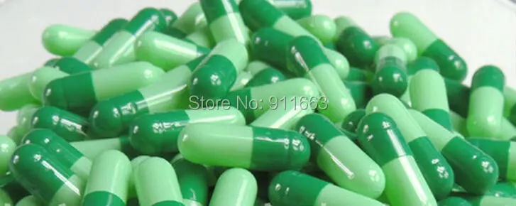 

2,000pcs 0# dark green-light green colored capsules,gelatin empty capsules size 0 (joined or seperated capsule available!)