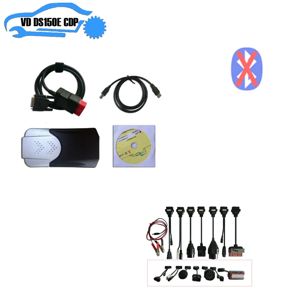 2016R0 Бесплатно активная новая конструкция коробки для Delphis DS150E CDP Pro Plus с Bluetooth Autocom VD TCS Pro+8 шт. полный автомобильный кабель на.