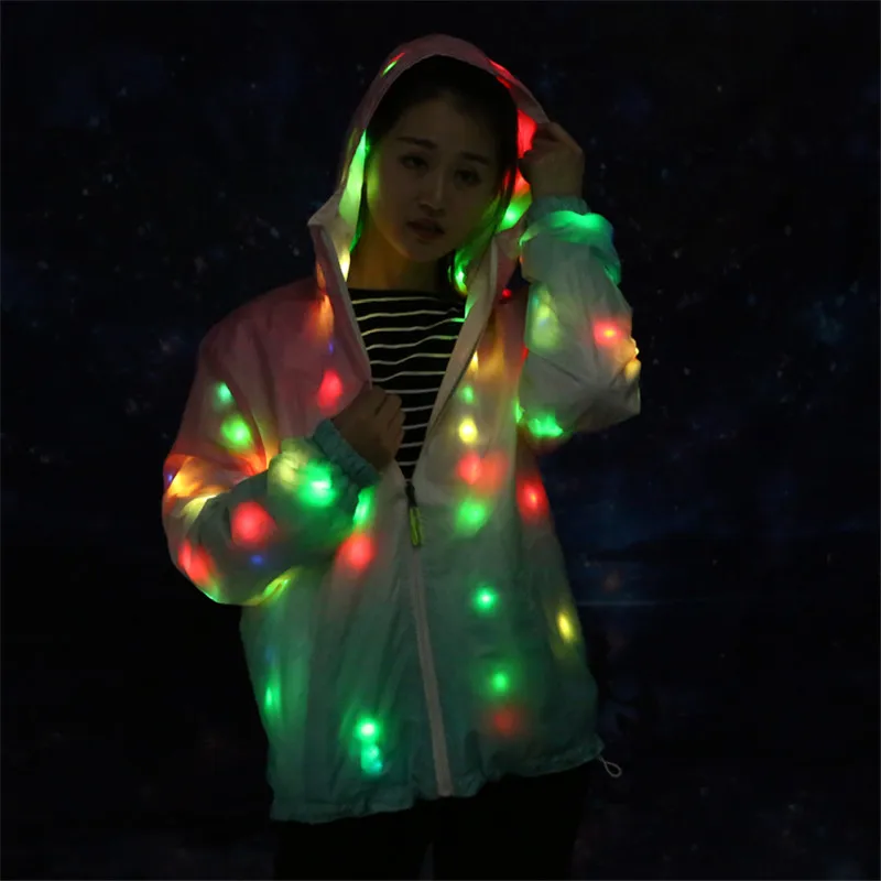RE37 Rave party wears светодиодная куртка для бальных танцев светодиодные костюмы цветное