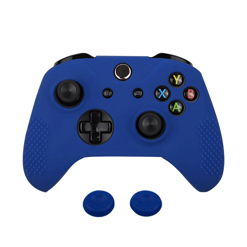 Blue Силиконовый защитный чехол для XBox One тонкий контроллер протектор Камуфляжный защитный чехол для джойстика с 2 бесплатными крышками - Цвет: Blue