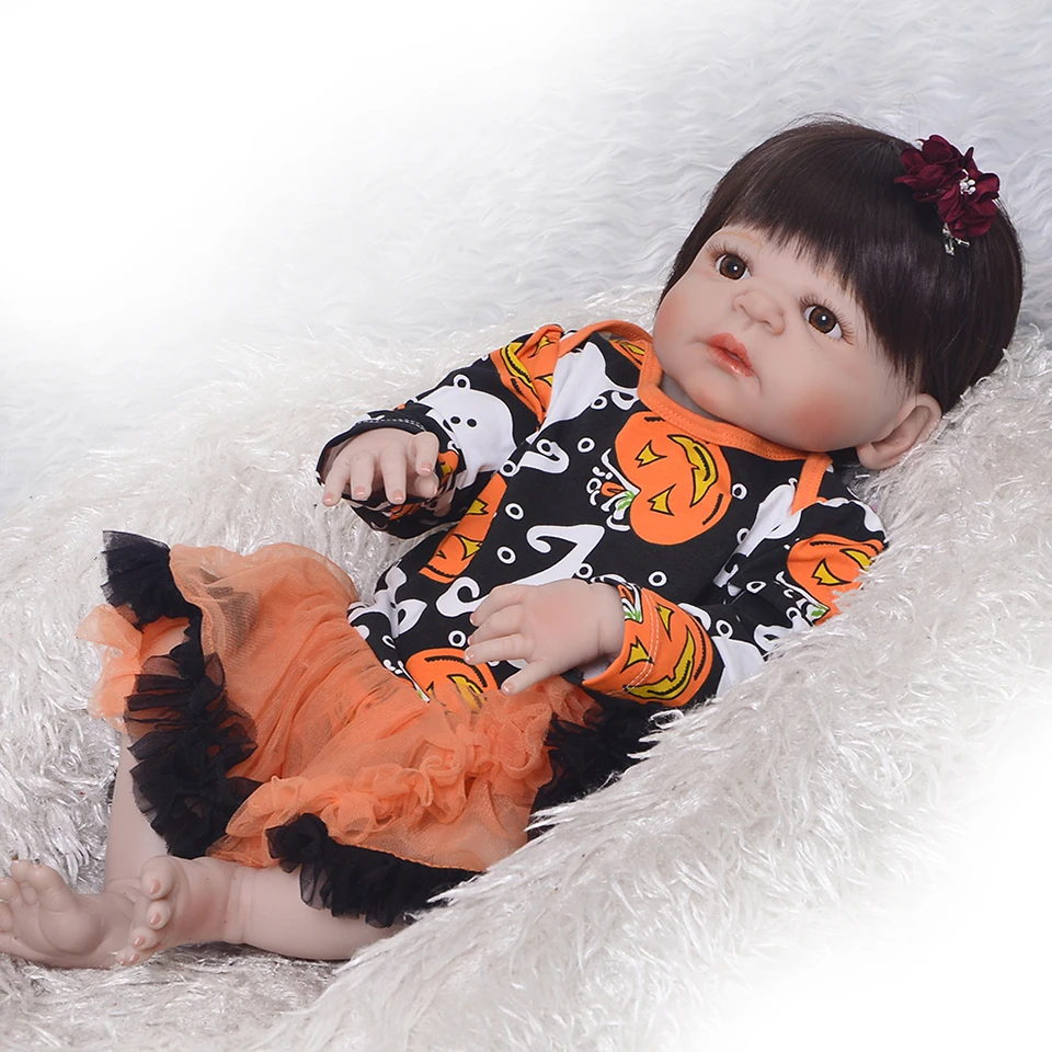 23 дюймовая силиконовая кукла для новорожденных Реалистичная детей модный