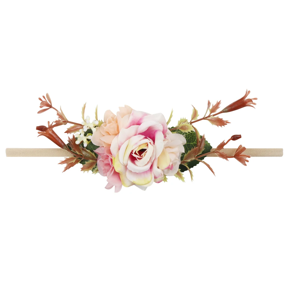 Baby Flower Nylon Headband For Girls Party Birthday Floral Headbands Girl Headwear Newborn Photography Props | Детская одежда и