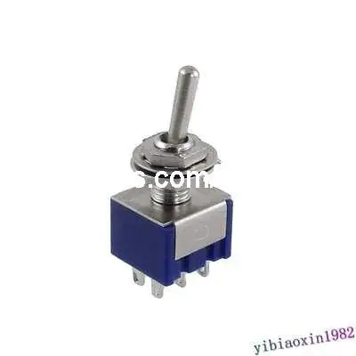 

AC 250V 6A 6-контактный DPDT ВКЛ/вкл 2-позиционный мини-переключатель синий