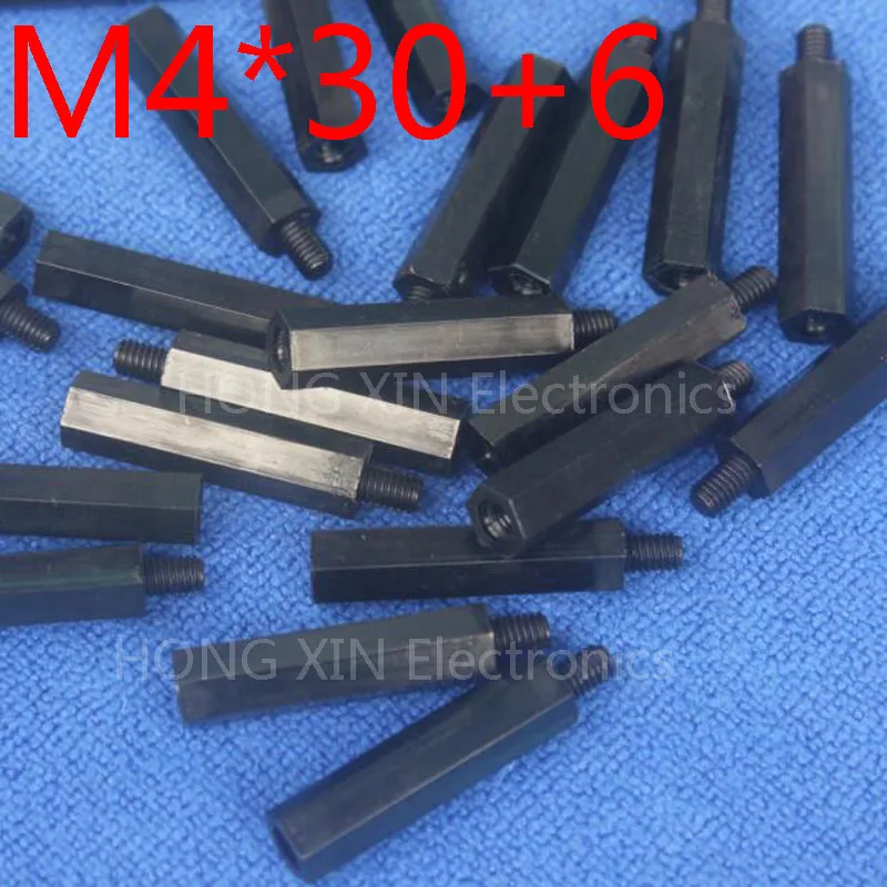 M4 * 30 + 6 черный 1 шт. нейлоновая прокладка стандартная пластиковая Мужская Женская