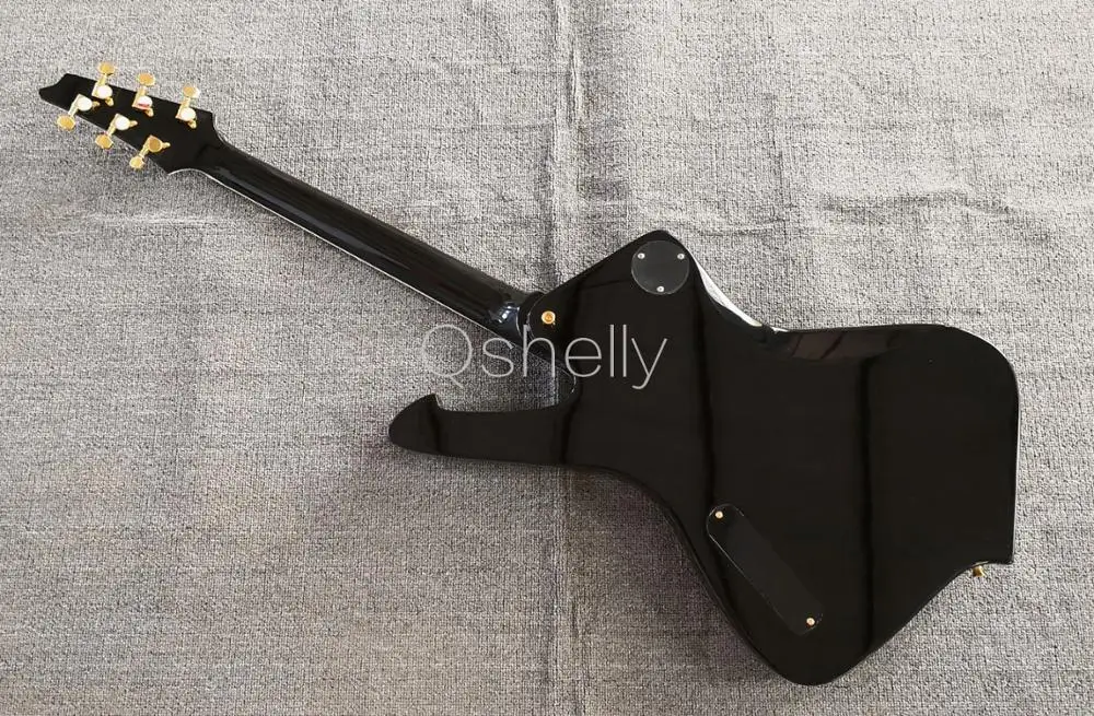 Высокое качество QShelly Пользовательские золотые трещины зеркало Пол Стэнли PS10LTD Iceman белый привязки Электрогитары Музыкальный инструмент магазин