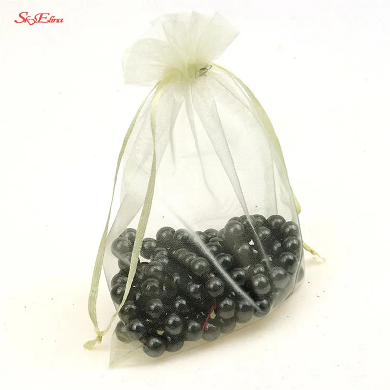 Хозяйственные 50 шт Drawable золотые маленькие/большие сумки из органзы для свадебной