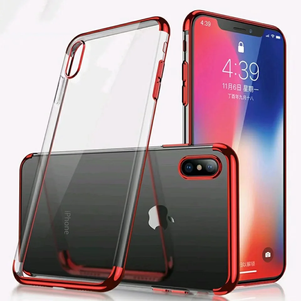 Тонкая рамка с блестками чехол для iphone X XS MAX XR SE 5 5S 6 6s 7 8 Plus блестящий прозрачный