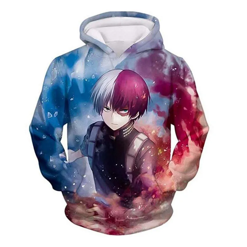My Hero Academy Men's Hoodies 3D Todoroki Shoto Hoodie Sweatshirt Hooded Thin Pullover Outfit Tops Casual Sweatshirt - Цвет: 2
