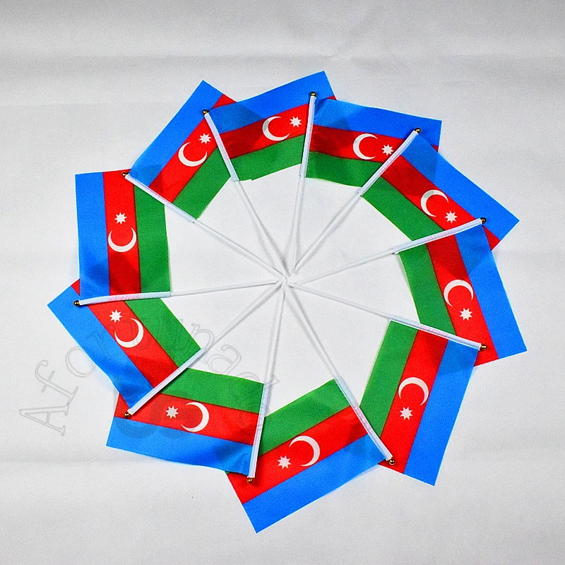 

azerbaijan flag Banner 14*21cm hand waving National flag Home Decoration flag banner