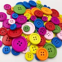 10 50pcs 4 holes mixed size wood buttons for craft round sewing buttons scrapbook diy home decoration accessories wb535