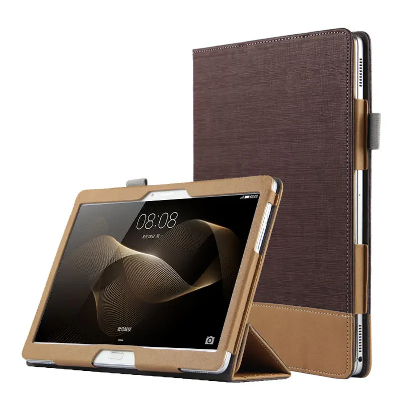 Чехол для huawei MediaPad M2 10 чехол 10,1 M2 10,0 Smart cover из искусственной кожи защитный планшеты M2-A01M M2-A01L M2-A01w полиуретановый чехол - Цвет: brown