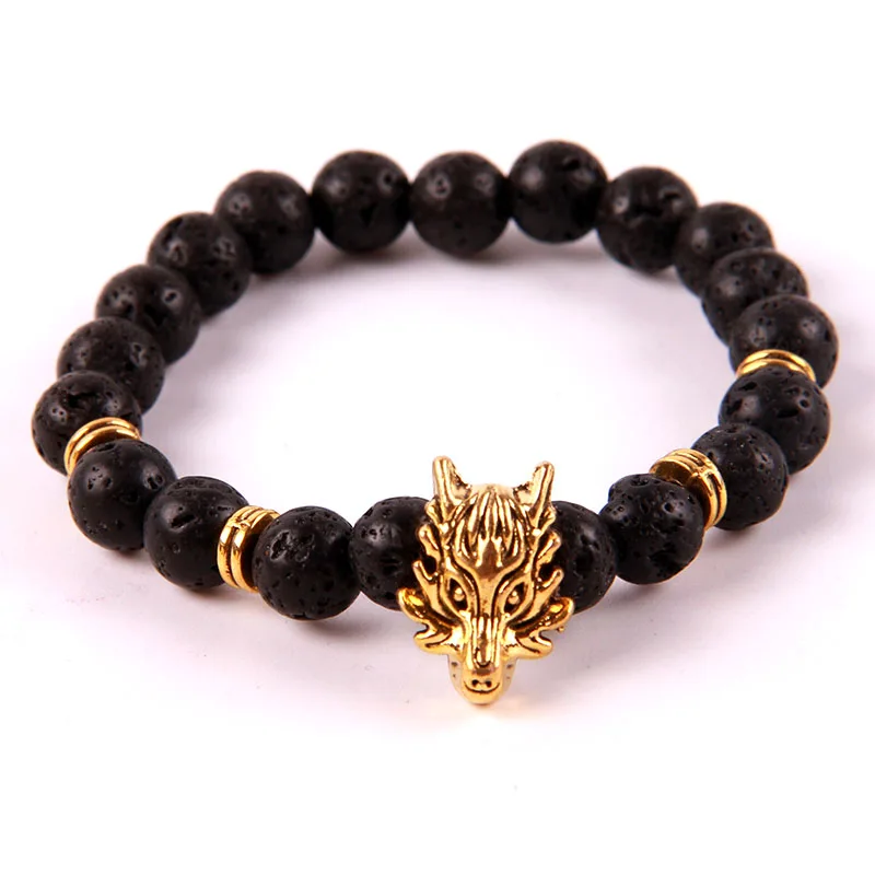 2018 Серебряная Золотая лапа дракон кости очарование натуральные браслеты из