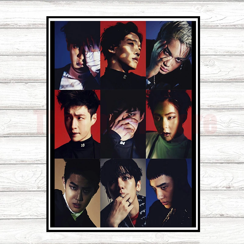 EXO LOTTO плакаты K-Pop Dance-Pop настенные наклейки белая мелованная бумага декоративные картины - Цвет: Светло-зеленый