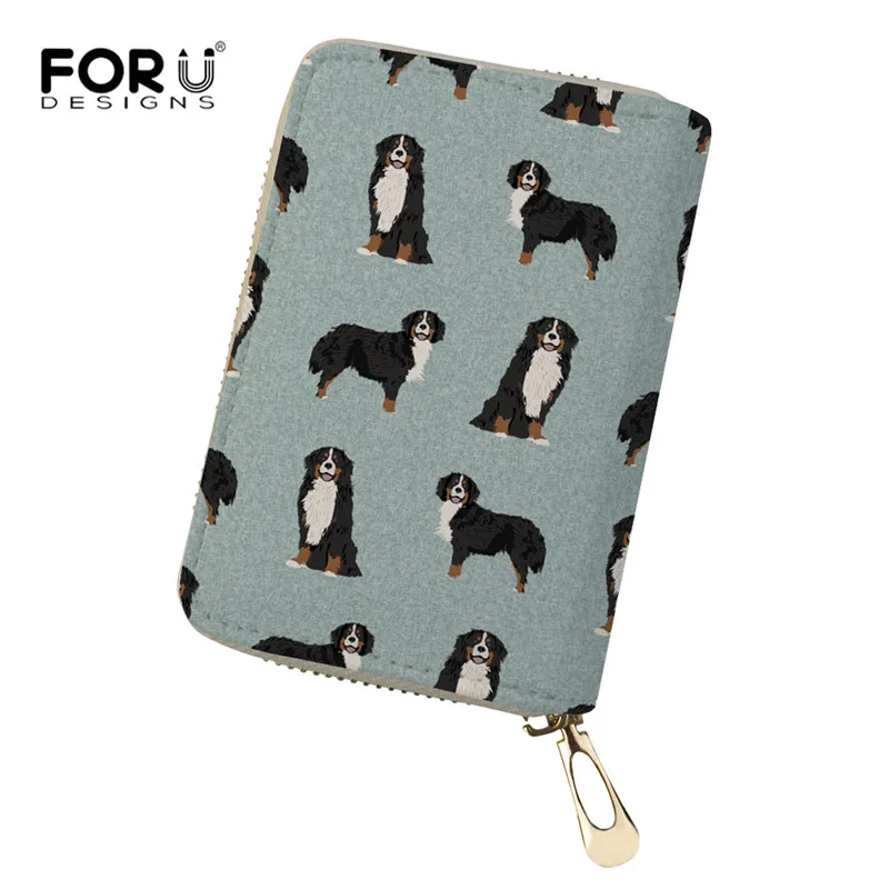 ZJZ533Z5 FORUDESIGNS Бернская горная собака Pet кожаный карман-держатель для карт ID Кредитная карта кошелек-органайзер карманы Защитные чехлы для путешествий - Цвет: ZJZ533Z5