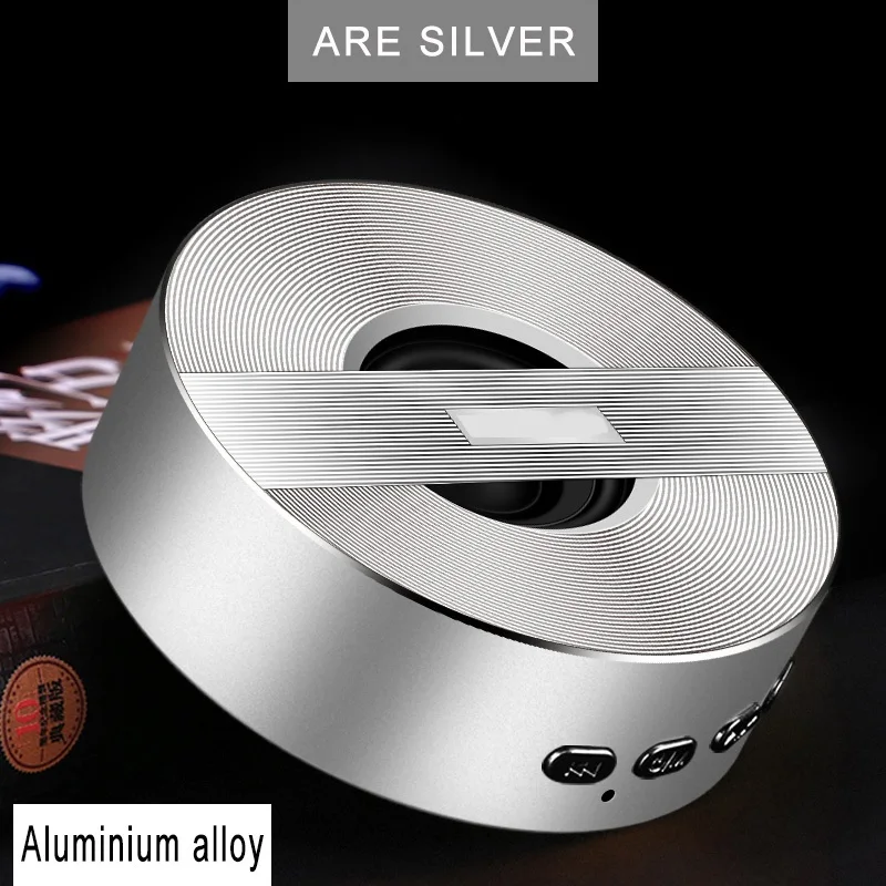 Are Silver AINGSLIM беспроводной Bluetooth динамик Поддержка TF карты воспроизведения портативный стерео автомобильный сабвуфер Hands-free Звонки для мобильного телефона ПК - Цвет: Are Silver