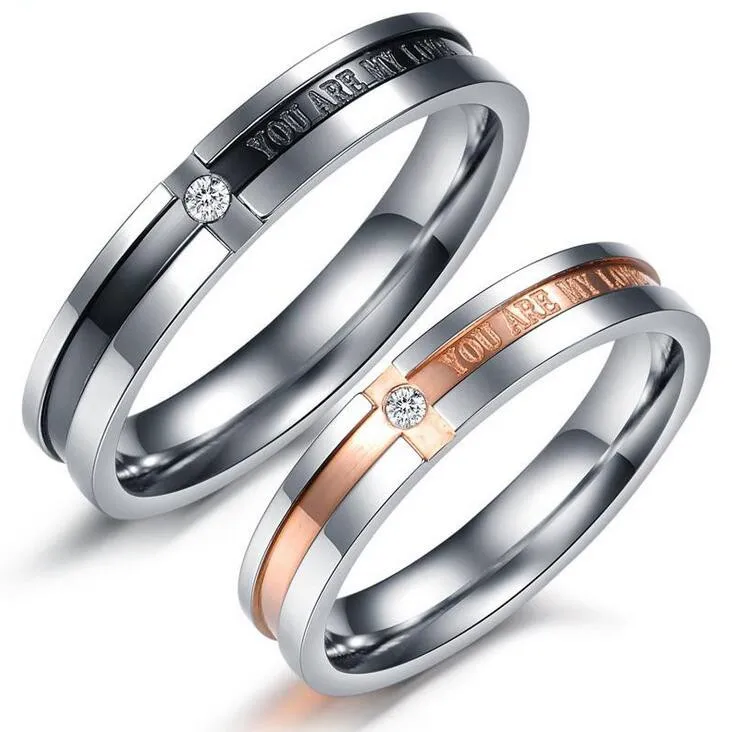 YOU ARE MY LOVE With titanium steel couples ring GJ372|love you|my lovelove love |