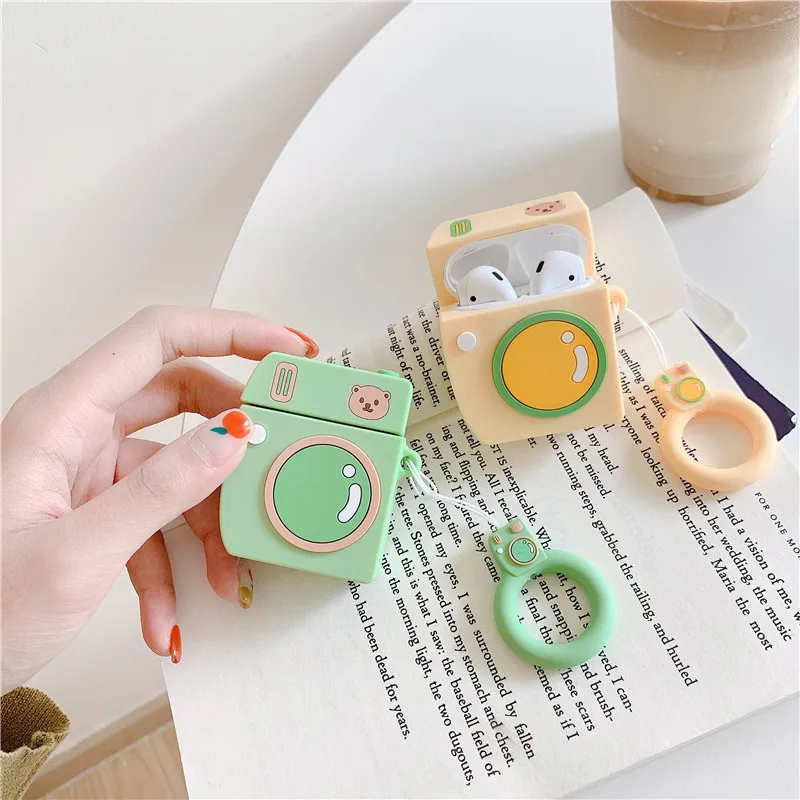 Милый корейский 3D Медведь камера беспроводные Bluetooth наушники силиконовый чехол