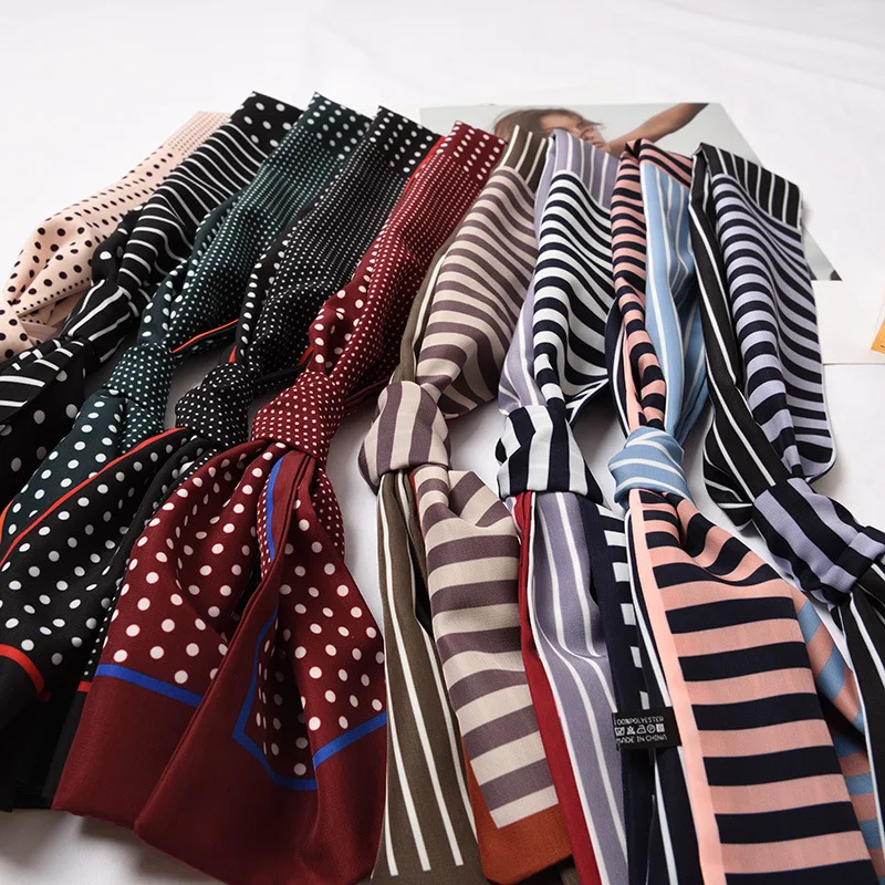 Женский шарфик в горошек узкий шарф стиле ретро повседневный 2019|Женские шарфы| |