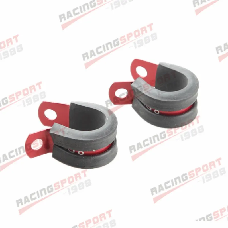 

2PCS Aluminum Rubber Cushioned Clamp ID 7.9mm Vacuum Hose Red