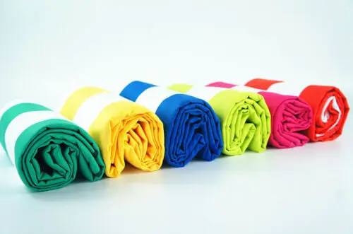 Летние быстросохнущие пляжные полотенца купальные прочная полосатая большая