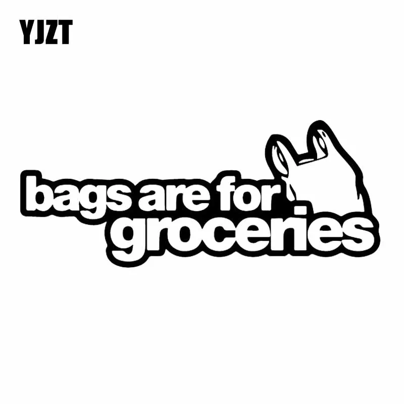 

YJZT 15.7X6.5CM Bags Are For Groceries JDM Vinyl Decal Car Sticker Black/Silver C26-0238