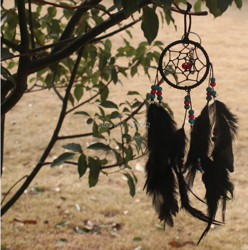 

New fashion originality Hot Black Dreamcatcher Wind Chimes Indian Style Skull Feather Pendant dream Catcher Gift