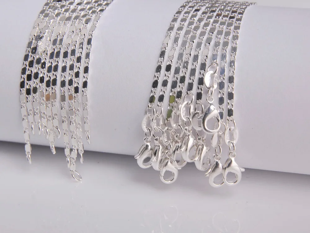 5 шт 16-30 дюймов оптовая продажа ювелирных изделий Лот 925 серебро цветная гладкая цепочка Ожерелье для подвески бесплатная доставка