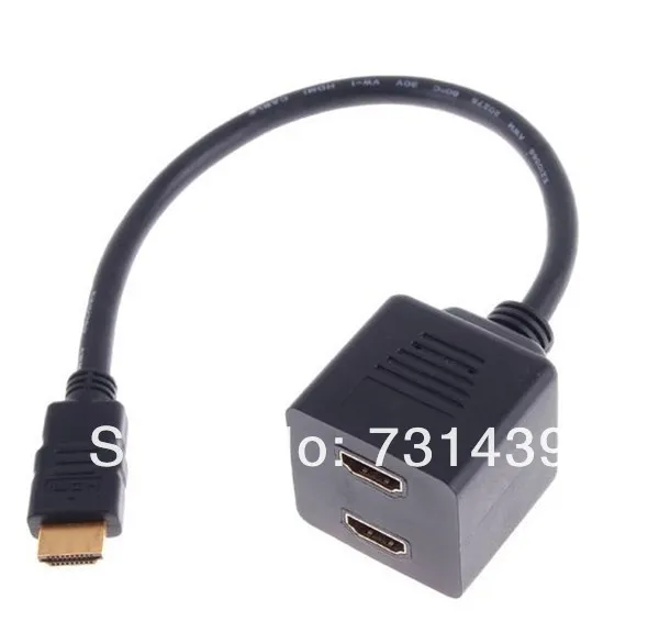 1 шт. 25 см HDMI штекер к 2 гнездо Y сплиттер адаптер Кабельный разъем для плазменного