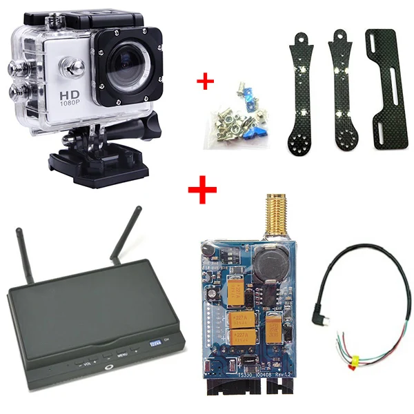 FPV 5 8G 200mW 8CH AV передатчик TS351 RC702 32CH приемник 7 дюймовый монитор SJ4000 камера с av