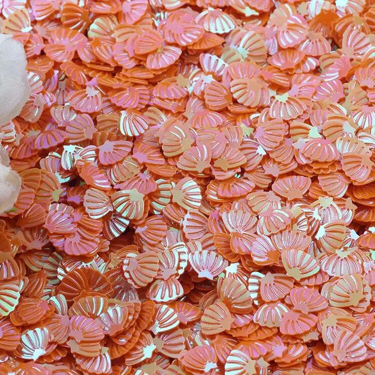 ab orange Морская раковина блестки 7 мм ПВХ свободные блестки для дизайна ногтей маникюр шитье Свадебный декор конфетти Lentejuelas 20 г - Цвет: ab orange