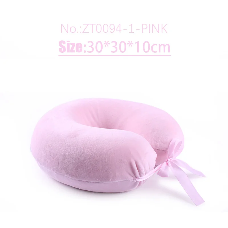 1-PINK Натуральная латексная Шейная подушка для шеи u-образная дорожная подушка твердая Шея ортопедические аксессуары для здоровья подушка для авиаперелетов шеи - Цвет: 1-PINK