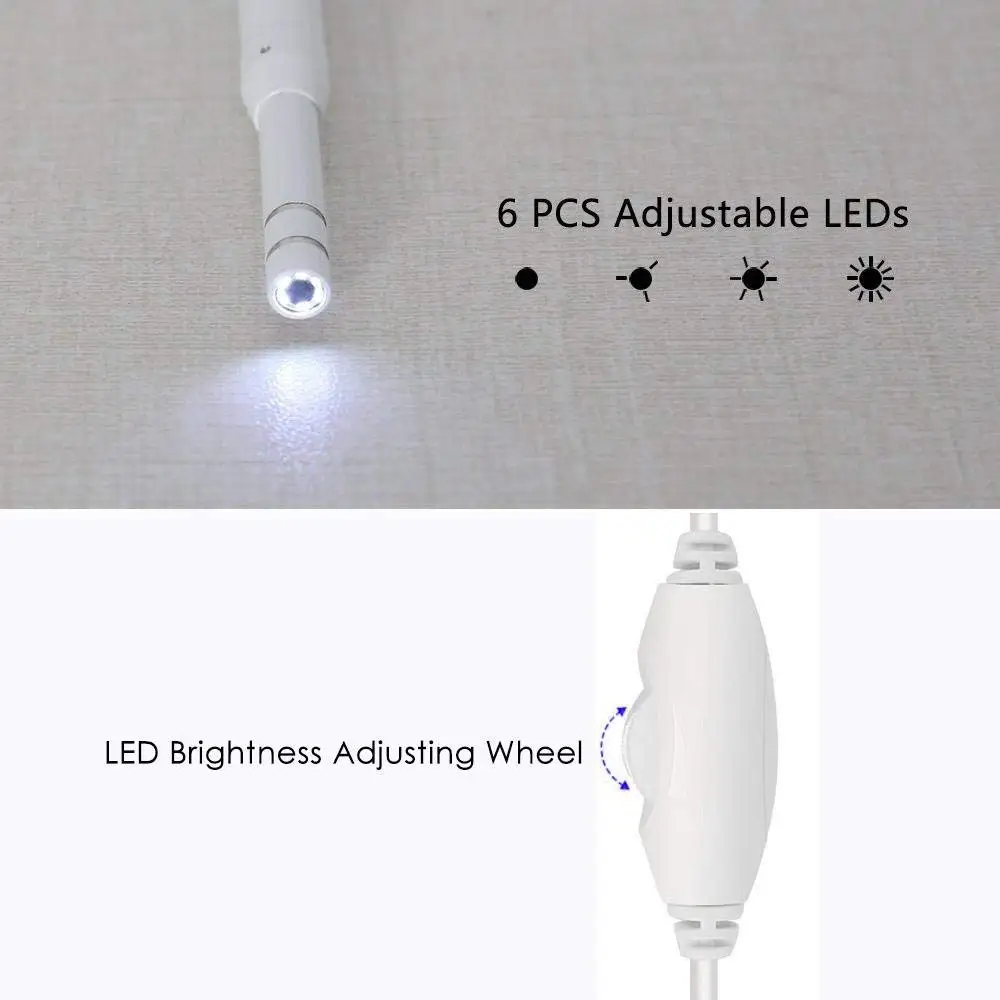 USB эндоскоп камера 1.3MP мини визуальная Ушная Чистящая ложка отоскоп медицинский нос эндоскоп для Android PC забота о здоровье