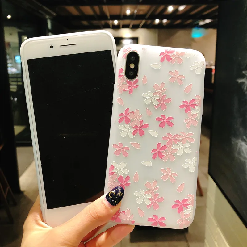 3D Emboss Watermelon Case For iPhone X 8 7 Plus 6 6s 5 5s SE Phone Cases Summer Peach Fruit Flower Soft Silicone TPU Cover |