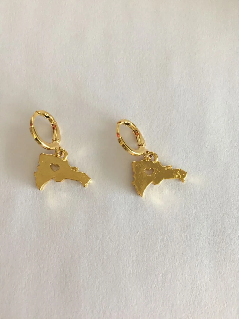 

Серьги и ожерелье для женщин и мужчин, ювелирные изделия золотого цвета, карта доминиканских женщин и девушек, праздничные украшения, подар...