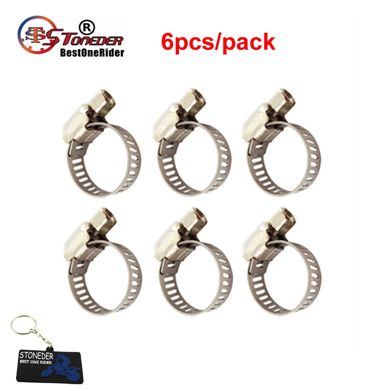 STONEDER Adjusterable Fuel Hose Pipe Clamps Clips 10mm 11mm 12mm 13mm 14mm 15mm 16mm For Pit Dirt Motor Bike Motorcycle ATV Quad |